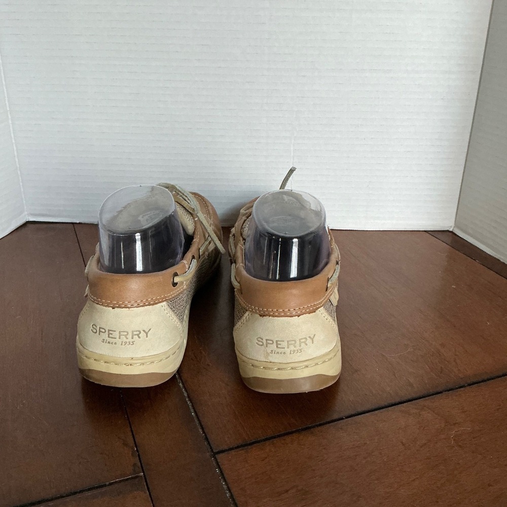 Sperry Top Sider Women's Boat Shoes Tan Leather Mesh Size 10M - Picture 4 of 7